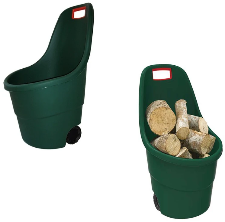 Plastikinis karutis KETER Easy Go, 55 l, 53 x 58 x 89 cm, žalia/oranžinė sp.