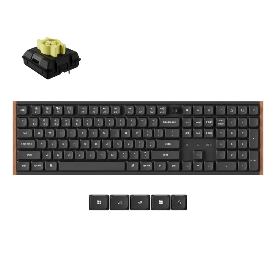 Keychron K5 Ultra Wireless Belaidė Žaidimų Klaviatūra | Juodas, Keychron Milk POM Banana