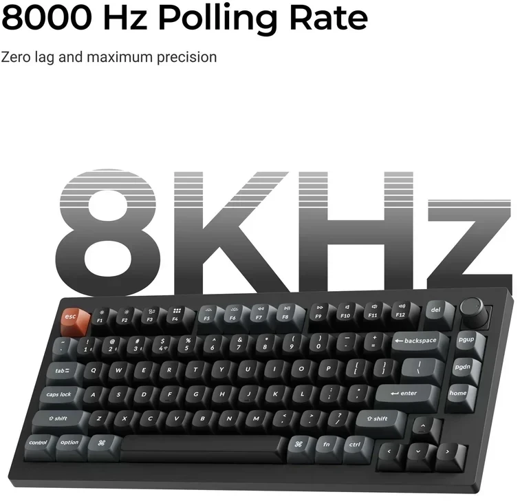 Belaidė mechaninė klaviatūra Keychron V1 Ultra Wireless | Hot Swappable | RGB | Raudoni (red) jungikliai