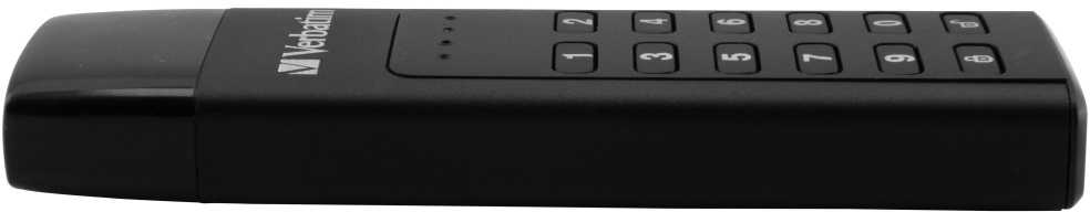 Išorinis diskas Verbatim klaviatūra Secure USB-C 3.2 Gen 1 128GB juodos spalvos 49432