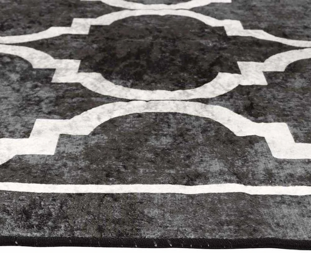 Kilimas, juodas ir baltas, 160x230cm, neslystantis, plaunamas