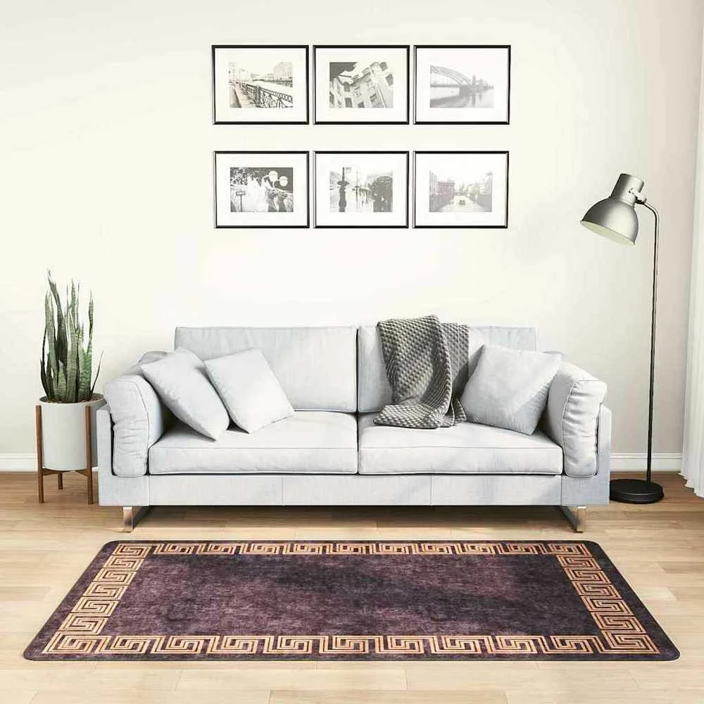 Kilimas, juodos ir auksinės spalvos, 80x150cm, neslystantis