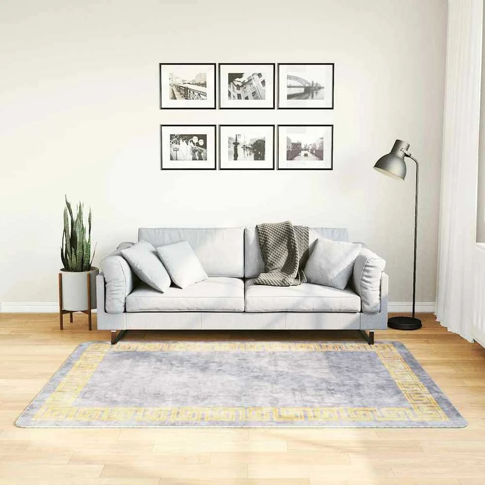 Kilimas, pilkos spalvos, 120x180cm, neslystantis, skalbiamas