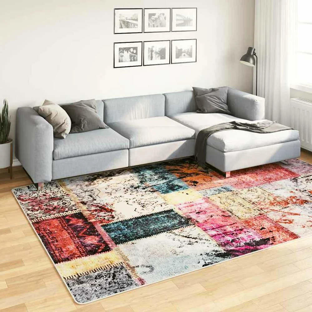 Kilimas, spalvotas, 190x300cm, skiautinio dizaino, neslystantis