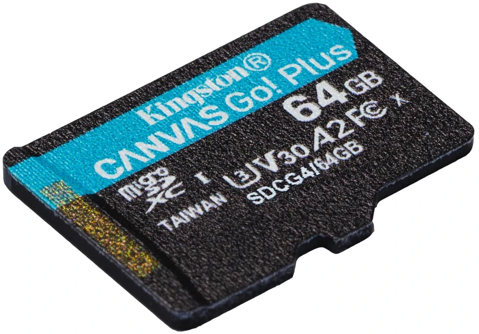 Atminties kortelė KINGSTON 64 GB Micro SDXC CANVAS GO! PLUS GEN4 200R A2 U3 be adapterio