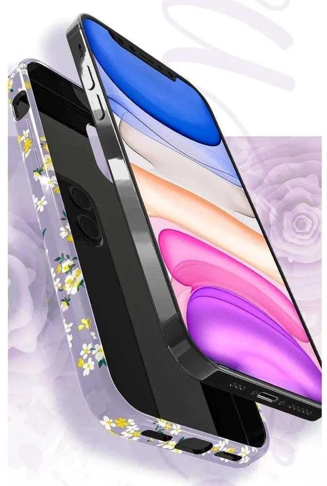 Dėklas Kingxbar Blossom dekoruotas Swarovski kristalais iPhone 12 mini multicolour (Gardenia)