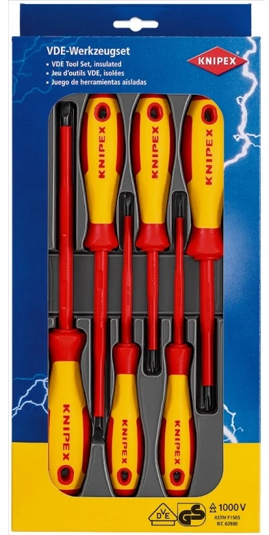 KNIPEX 00 20 12 V01 Set Standard-Schraubendreher Handschraubendreher & 00 20 12