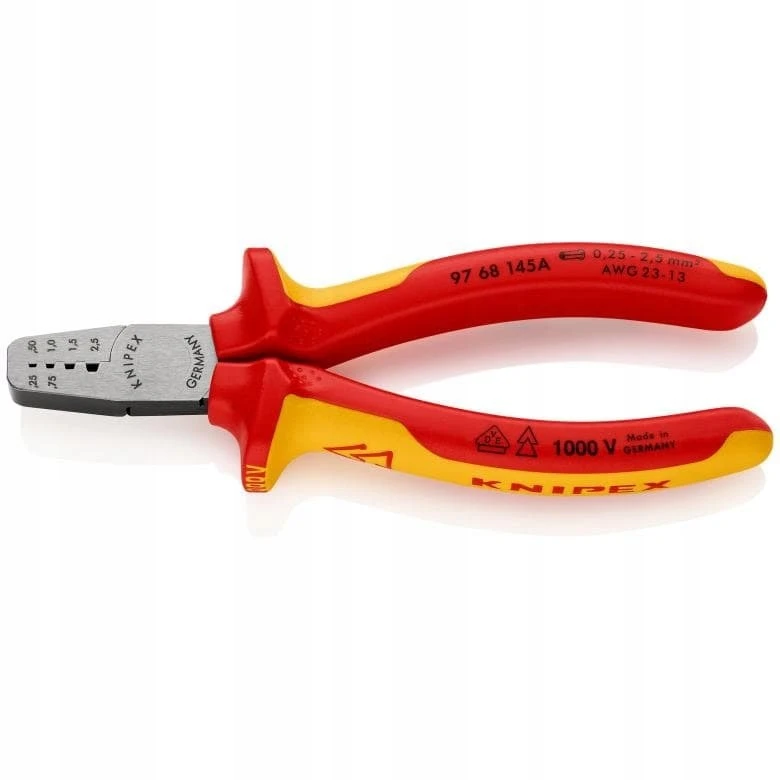 KIP Knipex 97 68 145 A kabelių užspaudimo replės Plačios paskirties įrankis Sidabras