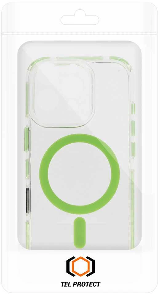 Tel Protect Skaidrus dėklas su virvele skirtas Apple iPhone 15 Pro žalios spalvos