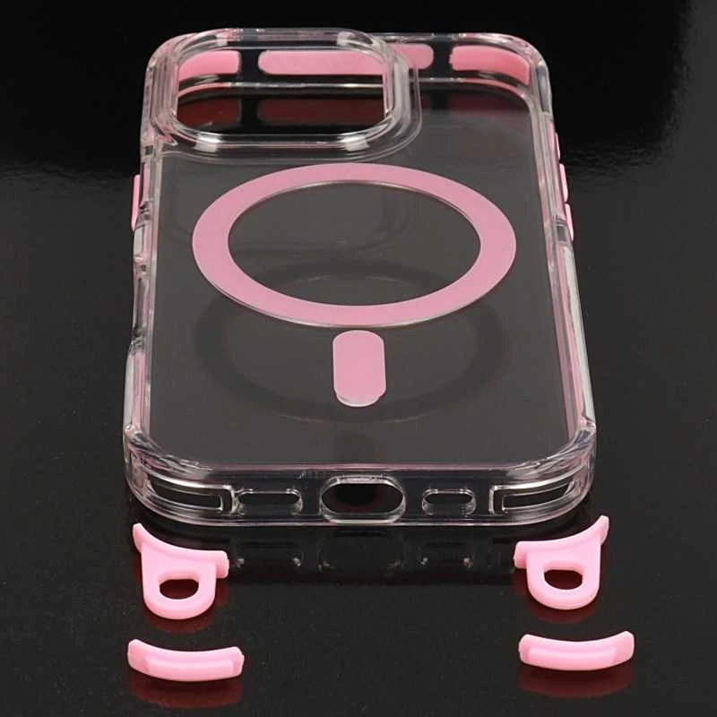 Tel Protect Skaidrus dėklas su virvele skirtas Apple iPhone 16 Pro rožinės spalvos