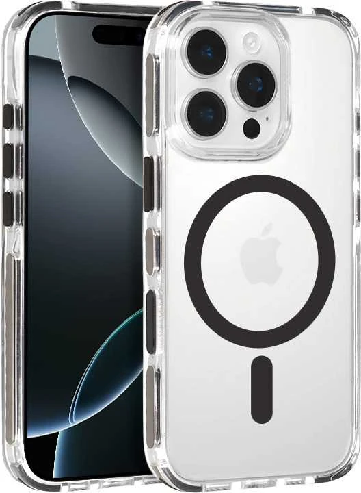 Tel Protect Skaidrus dėklas su virvele skirtas Apple iPhone 15 juodos spalvos