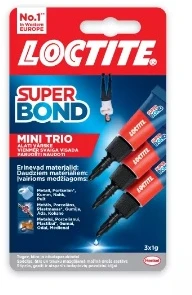 Universalūs klijai LOCTITE SUPER Bond Mini Trio, 3 g