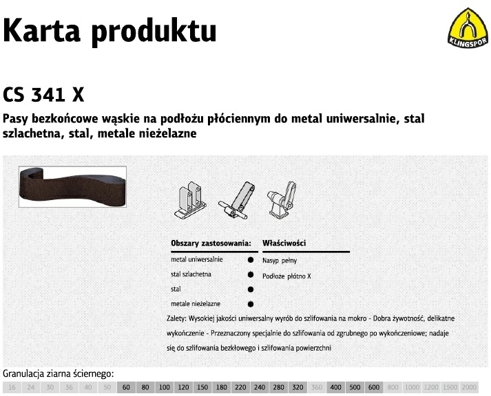 KLINGSPOR BEGALINĖS JUOSTOS 50* 800 gr.120 CS341X /1vnt.