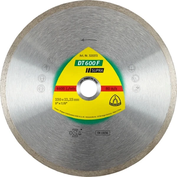 Deimantinis pjovimo diskas šlapiam pjovimui Klingspor DT 600 F Supra; 180x1,6x30,0 mm