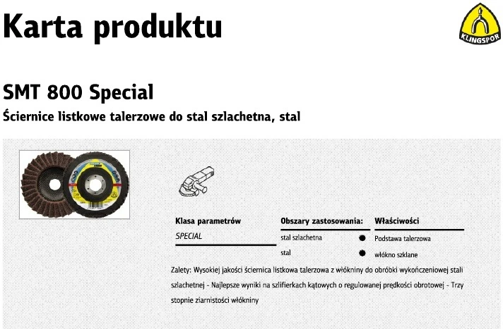 KLINGSPOR NEaustinės plėvelės šlifavimo ratas SMT800 125 mm rupusis