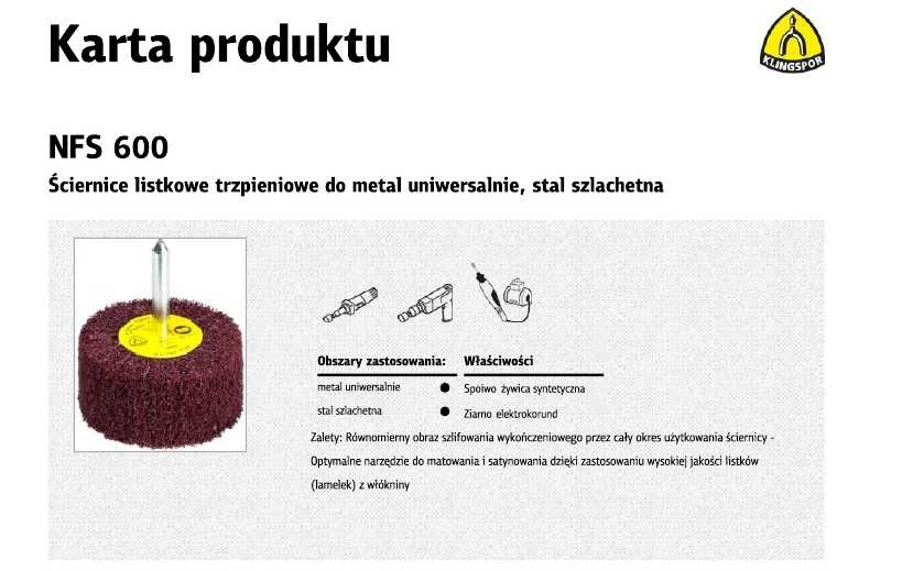 KLINGSPOR lapelinis šlifavimo antgalis IŠ NEAUSTINIO PLUOŠTO 50*30*6 VERY FINE