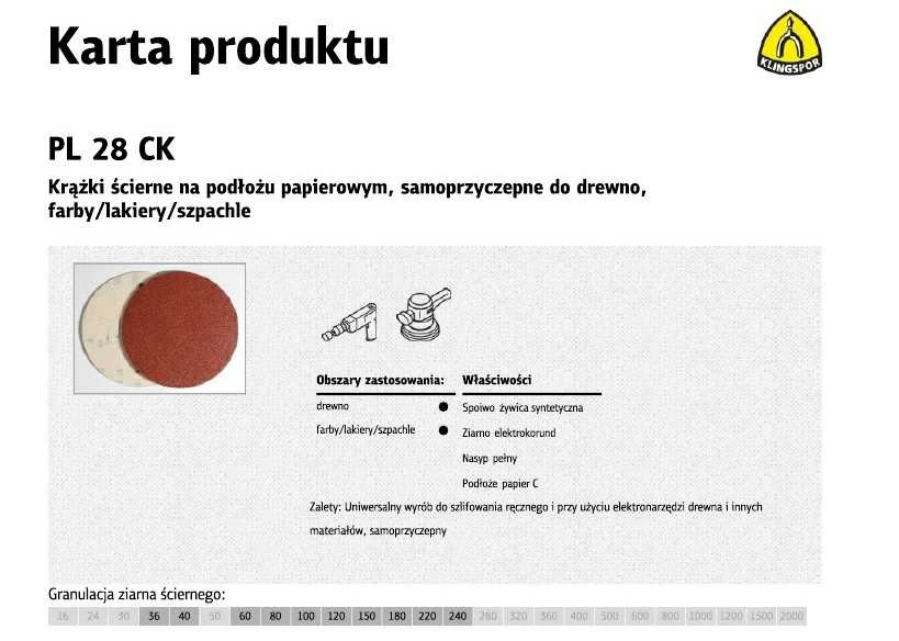 KLINGSPOR SAVIMI KLIPOJANTIS ABRAZYVINIS DISKAS 125mm PL28CK storio. 36/50 vnt.