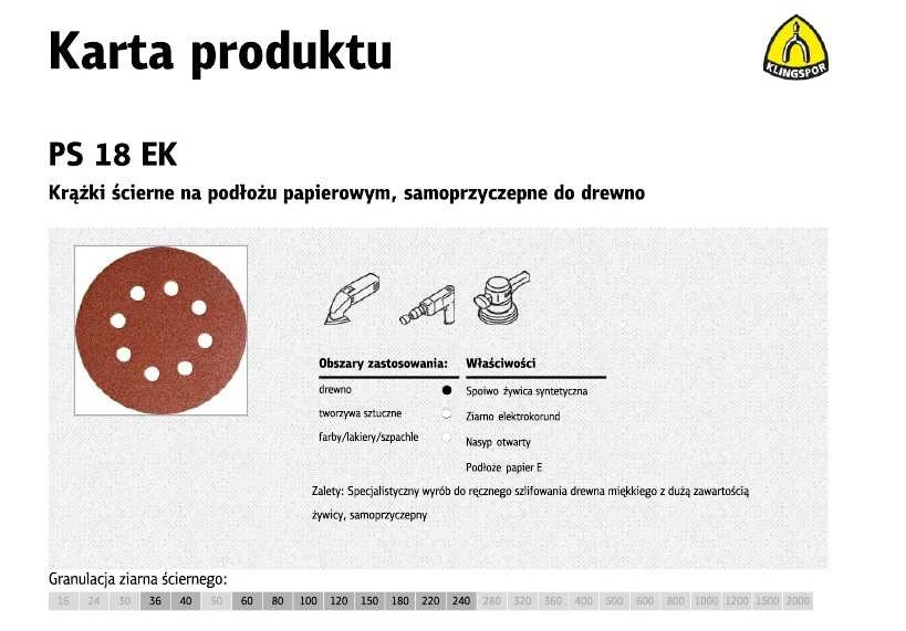 KLINGSPOR SAVIMI KLIPOJANTIS ABRAZYVINIS DISKAS 125mm PS18EK storio. 40 GLS5 8-KIAUŠČIŲ/50 vnt.
