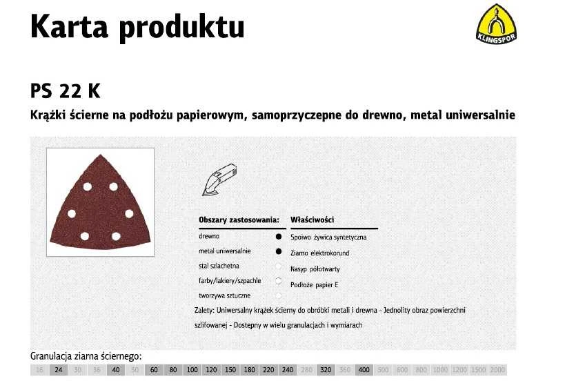 KLINGSPOR SAVIKAMPIS TRIKAMPIS ABRAZYVINIS DISKAS 96mm PS22K storio. 60 GLS15 /50 vnt.