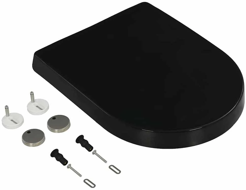Klozeto sėdynė su Soft-close mechanizmu, juoda