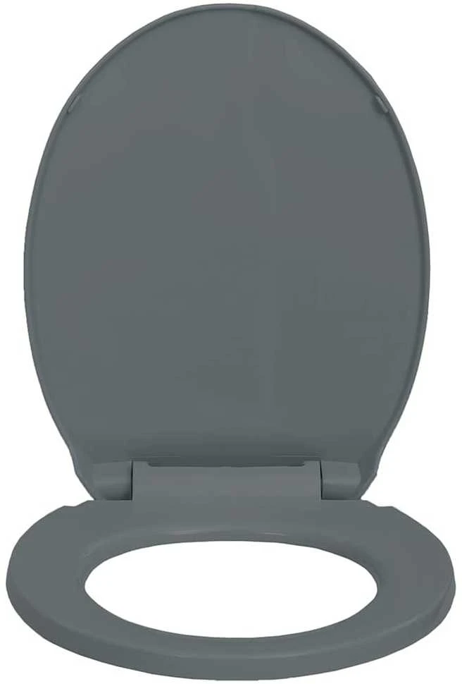 Klozeto sėdynė su soft-close mechanizmu, pilkos spalvos, ovali
