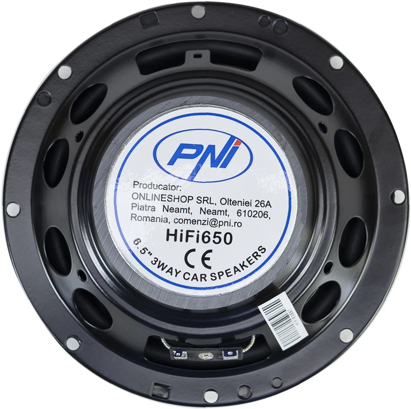 Koaksialiniai automobilių garsiakalbiai PNI HiFi650, 120W, 16.5 cm, 3 juostų, komplekte su grotelėmis, 2 vnt.