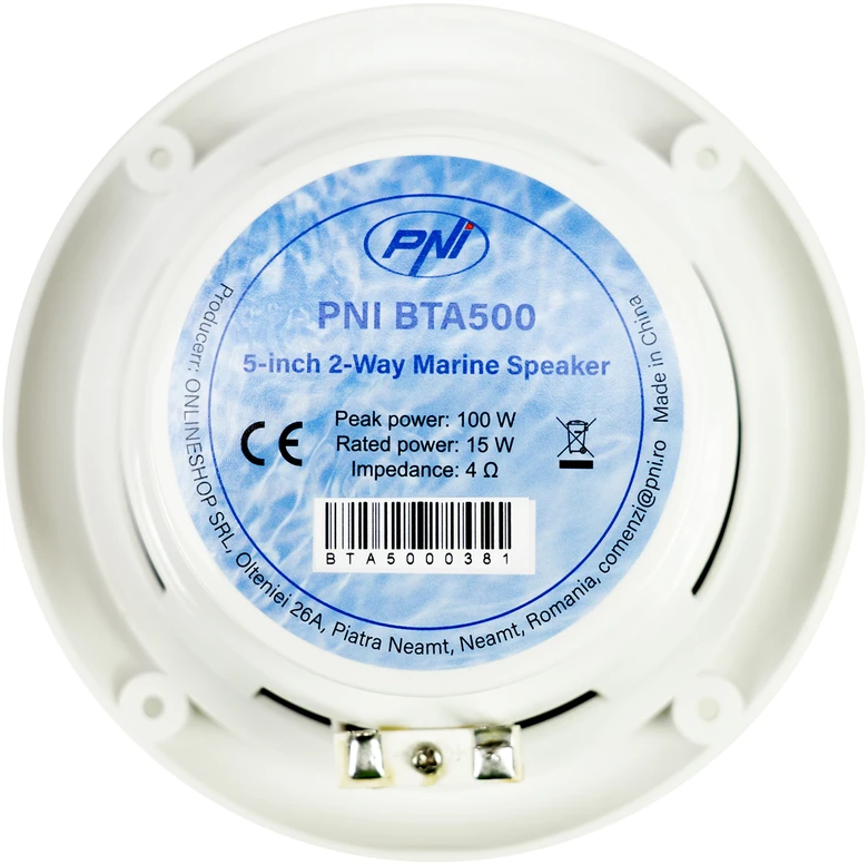 Koaksialiniai garsiakalbiai valtims PNI BTA500 100W, 12,7 cm, 2 vienetų rinkinys