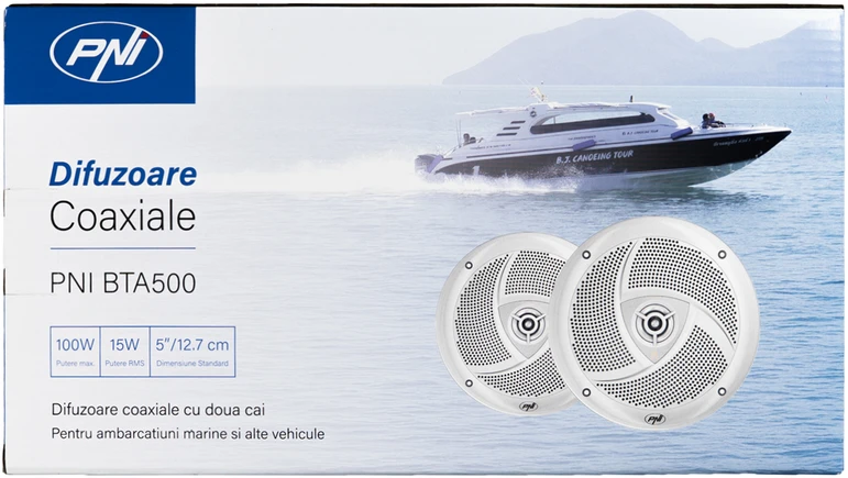 Koaksialiniai garsiakalbiai valtims PNI BTA500 100W, 12,7 cm, 2 vienetų rinkinys
