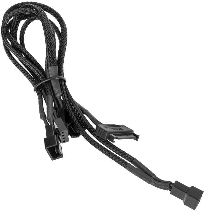 Kolink 1-4 PWM Fan Splitter Cable – 35 cm, braided, juodas