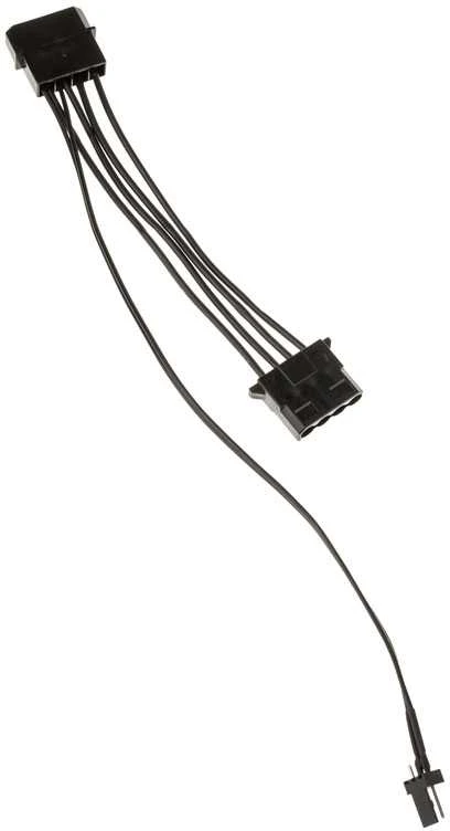 Kolink 3-Pin Fan Power to 2x 4-Pin Molex Adapteris – 245mm, juodas