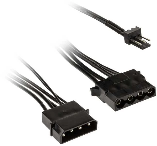Kolink 3-Pin Fan Power to 2x 4-Pin Molex Adapteris – 245mm, juodas
