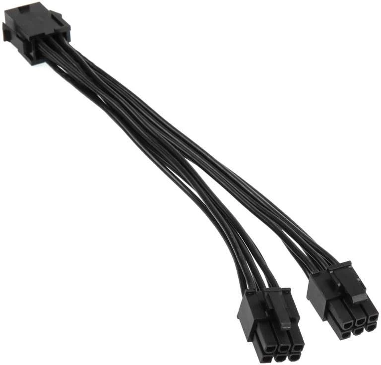 Kolink Adapteris 6-Pin-PCIe to 2x 6-Pin-PCIe-Stecker, juodos spalvos, 15cm