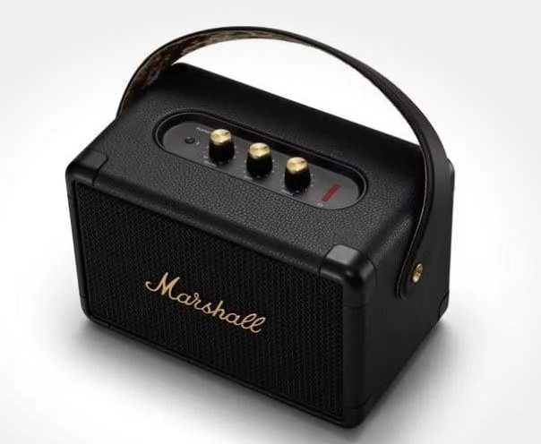 Nešiojama kolonėlė Marshall Kilburn II,Bluetooth, Juoda su žalvariniu užrašu (Black and Brass)
