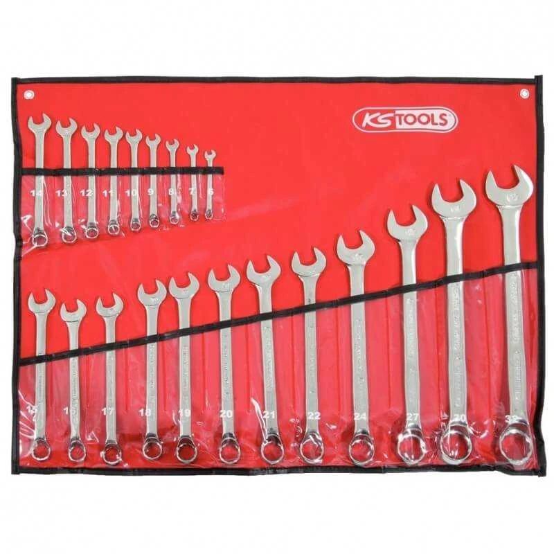 Kombinuotų raktų komplektas 6-32mm 21vnt. su dėklu, KS Tools