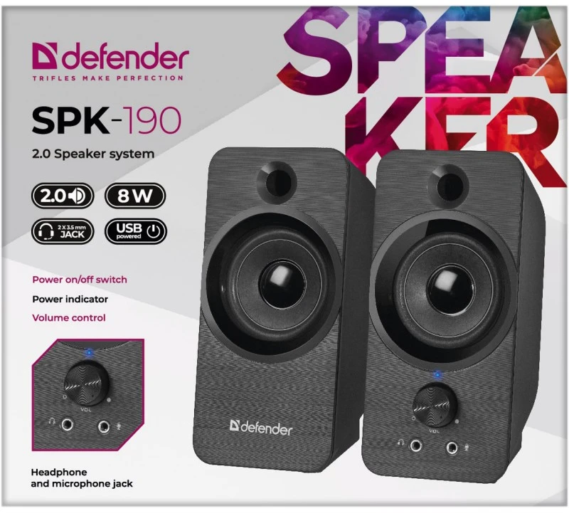 Garsiakalbiai - Defender SPK-190 2.0 8W USB