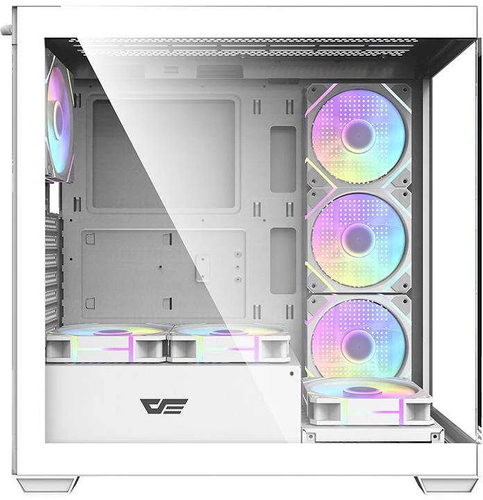 Kompiuterio dėklas Darkflash DS900 (baltas) + 7 ARGB ventiliatoriai