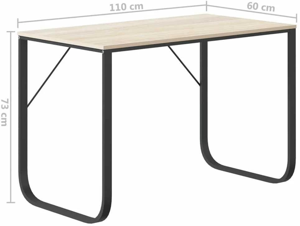 Kompiuterio stalas, juodos ir ąžuolo spalvos, 110x60x73cm, MDP