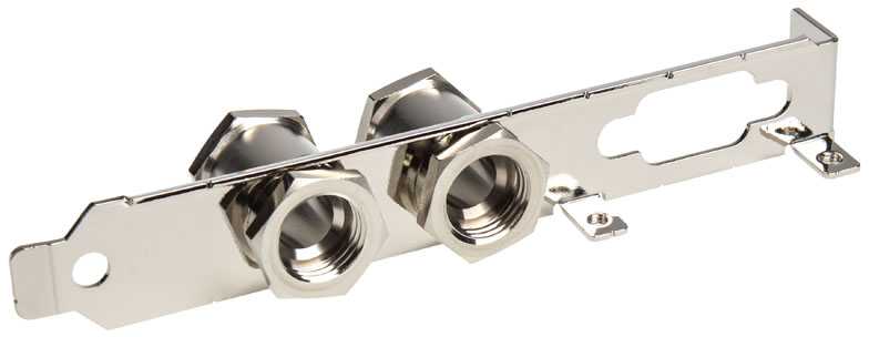 Koolance PCI-Slot-Bracket mit 2 G1/4-col.-Durchführungen – sidabrinis