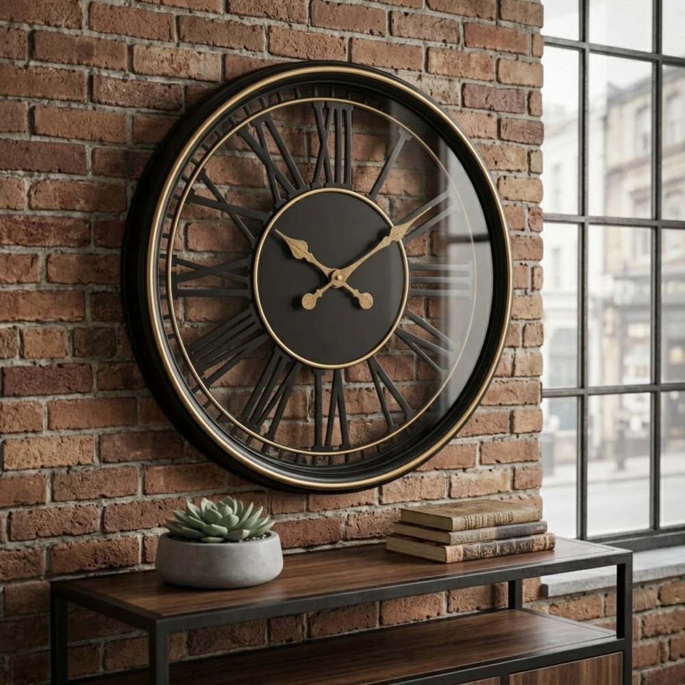 KOOPMAN Sieninis laikrodis su romėniškais skaičiais 60 cm