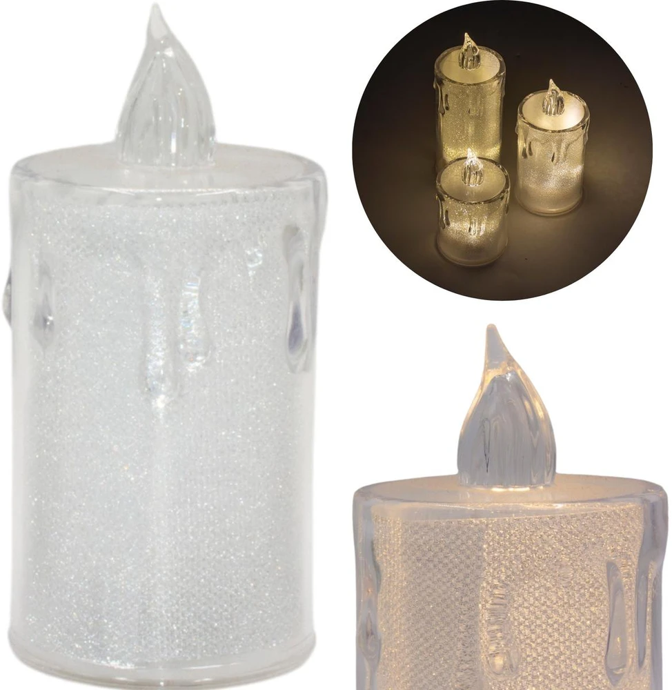 KOOPMAN dekoratyvinė LED žvakė 10,5 cm balta