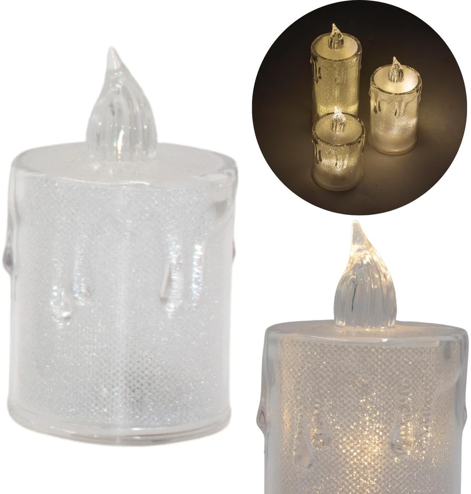 KOOPMAN dekoratyvinė LED žvakė 8 cm skaidri