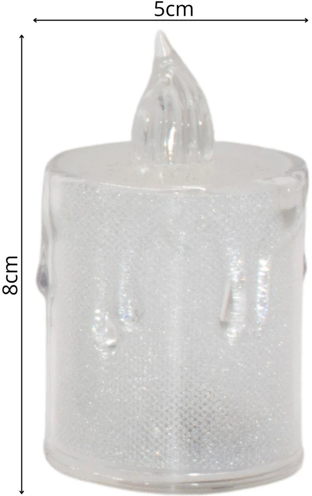 KOOPMAN dekoratyvinė LED žvakė 8 cm skaidri