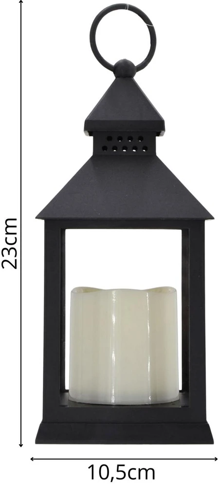 KOOPMAN DEKORACINIS ŽIBINTAS 23 CM LED SU BATERIJOMIS Juodas 176821
