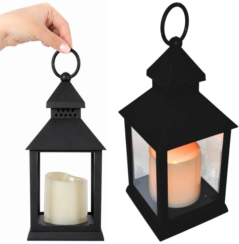 KOOPMAN DEKORACINIS ŽIBINTAS 23 CM LED SU BATERIJOMIS Juodas 176821