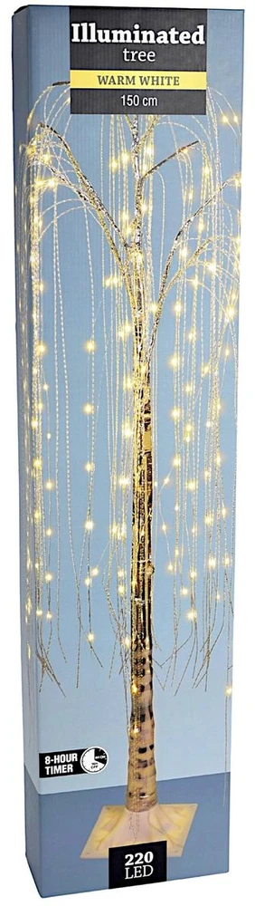KOOPMAN DEKORATYVINIS MEDELIS GLUOSNIS 220 LED AUKŠTIS 150CM LAIKMATIS SIDABRINIS 140822