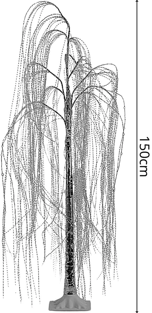 KOOPMAN DEKORATYVINIS MEDELIS GLUOSNIS 220 LED AUKŠTIS 150CM LAIKMATIS SIDABRINIS 140822