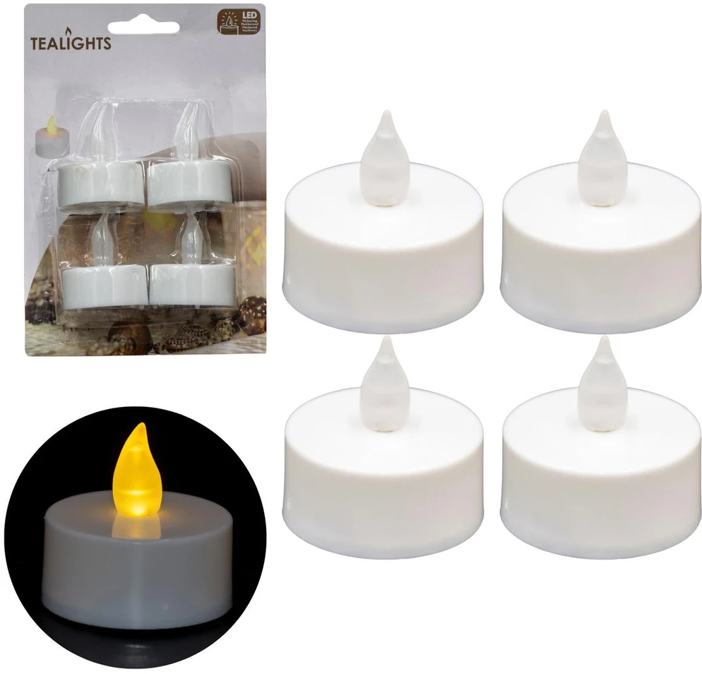 Dekoracja Domu Ambiance Light 4 LED ARBATINIŲ ŽVAKIŲ RINKINYS 756504