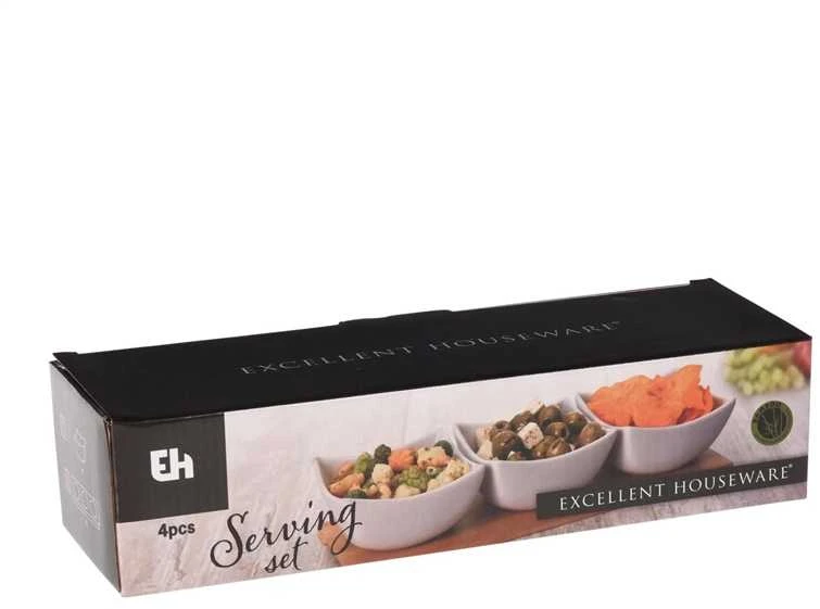 Excellent Houseware KOOPMAN RINKINYS INDELIŲ SU PADĖKLIUKU 4DALYS
