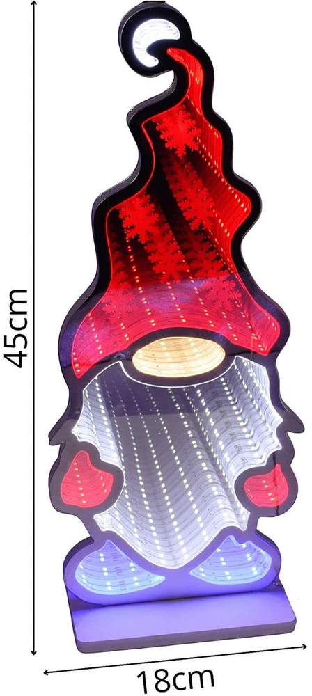 KOOPMAN VEIDRODINĖ DEKORACIJA SU LED LEMPUTĖMIS INFINITY MIRROR EFEKTAS NYKŠTUKAS 1078359