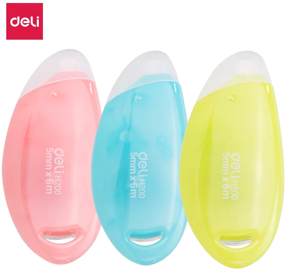Korektūros juostelė Deli CoverUP, 5mmx6m, įvairių spalvų korpusas